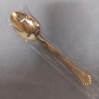 Reed & Barton Gold Rosewell Serving Spoon New in Pkg 8" Rogers - Image 1 of 4