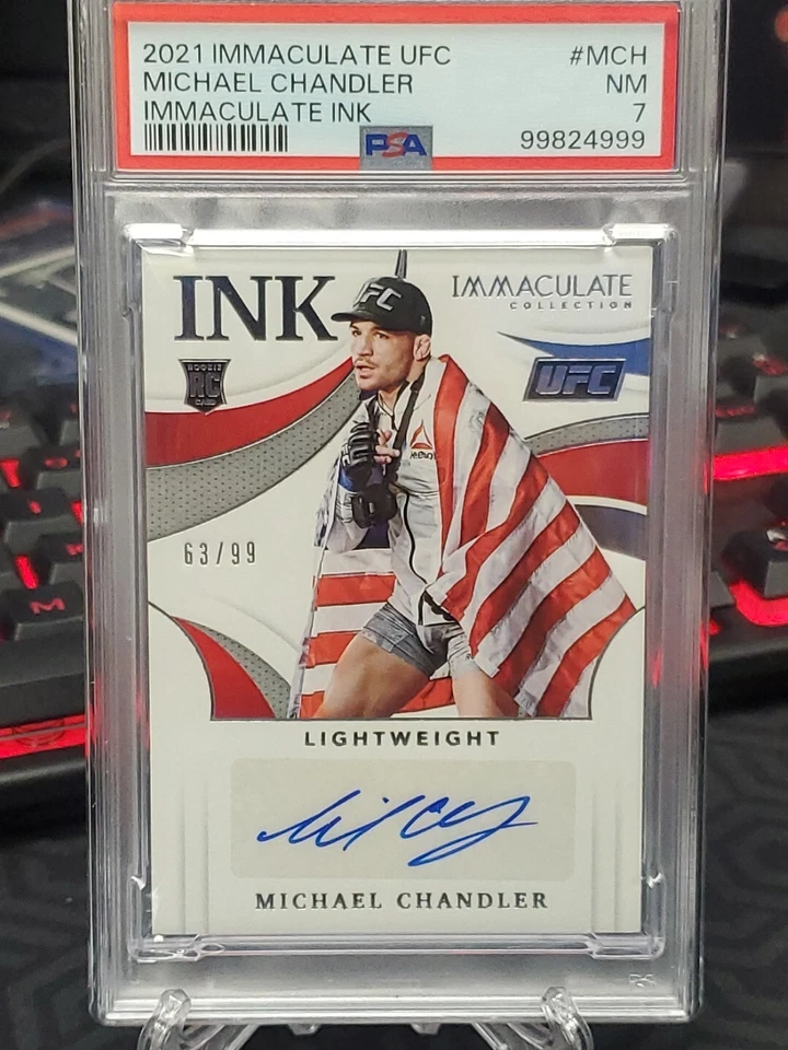 2021 Immaculate UFC MICHAEL CHANDLER RC INK Autograph PSA 7  Rookie #'d 63/99 - Image 1 of 4