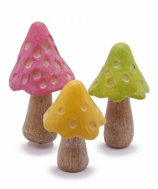 Set of 3 Glow  Mushrooms, Phosphorescent Mushrooms in Pink, Yellow and Green - Image 1 of 1