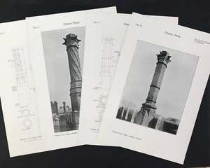 Eton College 1907 design drawing plans architecture Berkshire Chimney Stacks - Picture 1 of 3