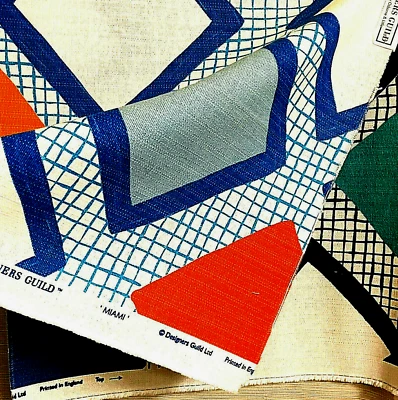  3 Designers Guild Geometric Modern Upholstery Canvas Fabric Sample Pillow Cover - Image 1 of 4