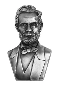2022 Rep. of Chad 2 oz .999 Silver Abraham Lincoln Bust Shaped Coin In Box (A) - Picture 1 of 7