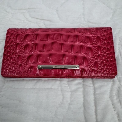Brahmin Melbourne Hot Pink Croc Embossed Leather Continental Wallet - Image 1 of 4