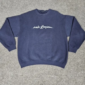 No Fear Sweatshirt Mens Large Blue Crewneck Fader Grunge Skater Embroidered - Picture 1 of 7