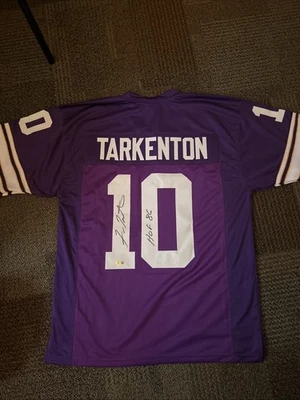 Fran Tarkenton Autographed Decorative Jersey Minnesota Vikings Hall of Fame - Image 1 of 4