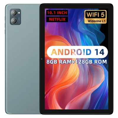 Android 14 Tablet 10.1 Inch, 8GB RAM 128GB ROM 512GB Expand WiFi Tablets PC, ... - Image 1 of 4