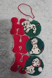 101 Dalmati Vintage Disney Decorazione Natalizia Velluto Ho Ho Ho Panno LEGGI - Foto 1 di 3