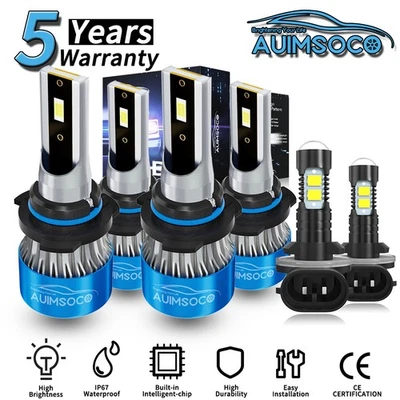 For Chevrolet K3500 1999-2000 6x LED Headlight Bulbs Hi-Lo Beam Fog Light 6500K - Image 1 of 4