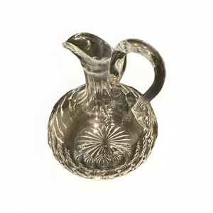 Vintage Mid Century Clear Cut Glass Cruet Oil/Perfume Decanter in Excellent Cond - Picture 1 of 9