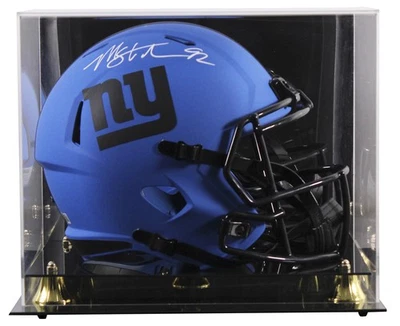 Giants Michael Strahan Signed Rave Full Size Speed Rep Helmet W/ Case BAS Wit - Image 1 of 4