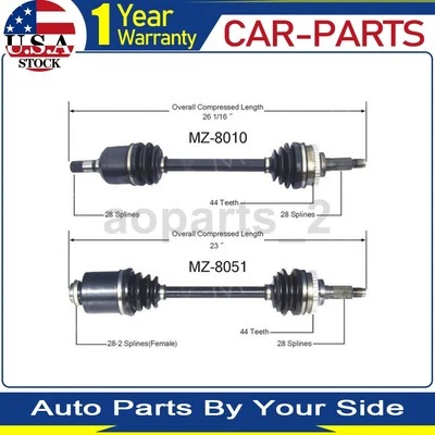 2 ejes delanteros TrakMotive CV eje articulado para Mazda Millenia 1998 1997 1996 1995_AR Foto 1 de 3