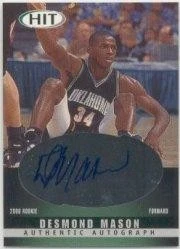 Tarjeta de radiocontrol automática de novato Sage Hit 2000 autógrafos Emerald #34 Desmond Mason Foto 1 de 1
