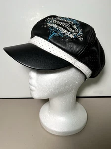 Women's Harley Davidson Motorcycles Black 100% Leather Hat - Picture 1 of 7