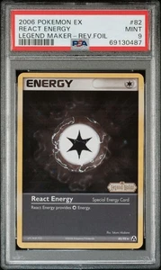 2006 Pokémon EX Legend Maker 82 React Energy Reverse PSA 9 Mint - Picture 1 of 2