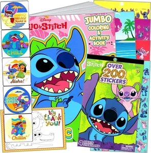 Stitch Coloring and Activity Sticker Book - Bundle Includes Coloring Book & Stic - Foto 1 di 2