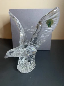 Statua statuina Waterford piombo cristallo vetro aquila WingFred Curtis 7" in scatola - Foto 1 di 9