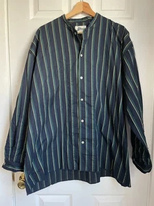 Pilgrim Surf + Supply braunes Langarmhemd mit Stehkragen und Knopfleiste NEU XL - Bild 1 von 8