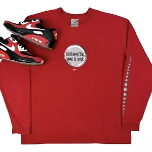 RARA Camiseta Gráfica Vintage Y2K Nike Max Air Center Swoosh - Para Hombre Talla Grande - Imagen 1 de 9