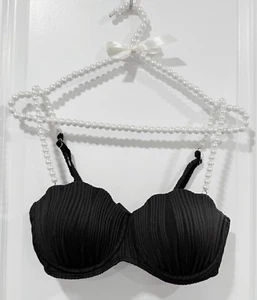 Elegant Pearl Strap Two Piece Bikini Set Size M, Padded Top, High Waist Bottom - Picture 1 of 21