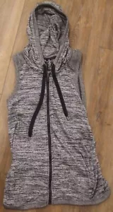 ACTIVE LIFE women's sz XS sleeveless/hooded/zip-up/open back gray top w/pockets - Picture 1 of 10