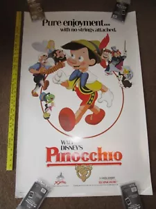 ORIGINAL PINOCCHIO movie poster 27x41 ROLLED 1984 Walt Disney - Picture 1 of 2