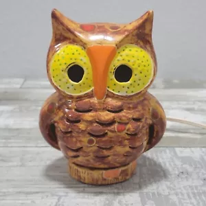 Owl Lamp - Vintage Ceramic Nightlight Table Lamp - 6" Tall - Picture 1 of 16