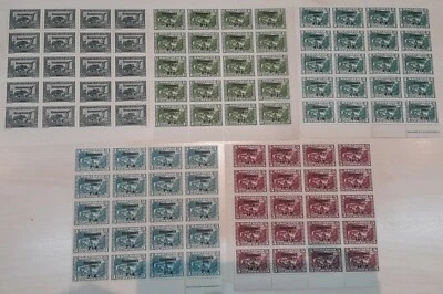  Bulgaria 1939 Mi 370-374 relieve inundación bloques de 20 sellos MNH ** ¡RARO!!! Foto 1 de 2