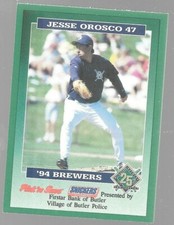 1994 Milwaukee Brewers Butler Police Jesse Orosco 47 Pick N Save Baseball Card
