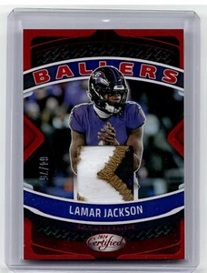 2024 Panini Certified Lamar Jackson Ballers 4 Color Patch Mirror Red /75 - Bild 1 von 2