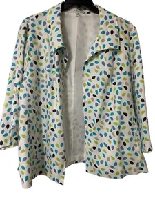Kim Rogers Jacket Blazer Womens Size 3X, Multicolor, Linen, 3/4 Sleeve NWT - Picture 1 of 6