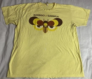 RODRIGO Y GABRIELA 2013 US Summer Tour Concert Dates Yellow Shirt Adult XL READ - Picture 1 of 13