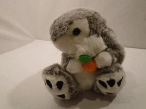 Goffa Plush Stuffed Animal Bunny Rabbit 10” Pink Nose w/Carrot Big Feet - Picture 1 of 5