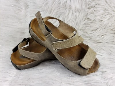 WOLKYS Taupe Gray Nrown Leather Casual Walking Comfort Sandals Size EUR 38 Foto 1 de 4