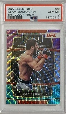 2022 UFC Panini Select Tri Color Prizm #29 Islam Makhachev PSA 10 Gem Mint - Image 1 of 4