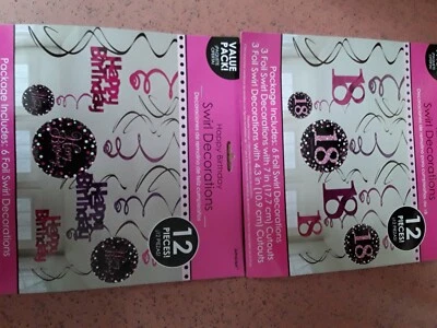 BRAND NEW amscan PARTY 18TH DECORATIONS ASSORTMENT  BRAND NEW - Image 1 of 4