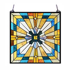 RADIANCE goods Mission Stained Glass Window Panel 20"x20"
