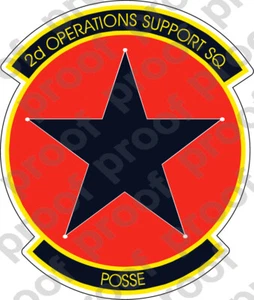 STICKER USAF 2ND OPERATIONS SUPPORT SQUADRON - Picture 1 of 1