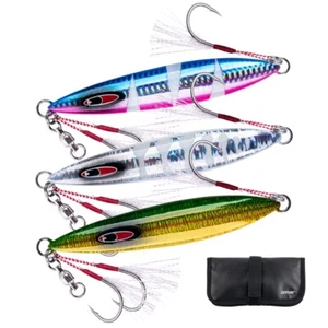 3pcs Metal Jigs Esche da pesca in acqua salata 100g-250g Big Game Esche dure Gancio per tonno - Foto 1 di 12