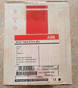 1SDA068058R1 ABB SACE TMAX XT3N 250 THERMAL MAGNETIC CIRCUIT BREAKER NEW - Picture 1 of 12
