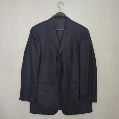 Mario Barutti Blazer Jacket US40 EU50 Men Navy Blue Wool Striped Suit Sport Coat - Image 1 of 4