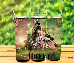 20 oz Wicked movie cast theme insulated Tumbler with sliding lid and straw - Picture 1 of 1