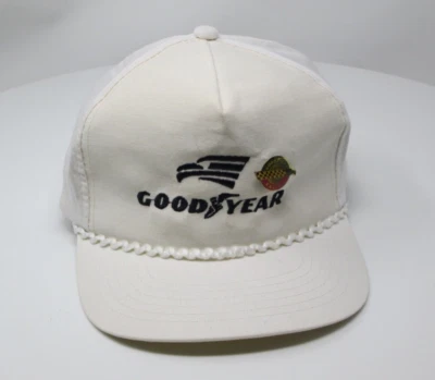 固特异刺绣 NASCAR 卡车司机平沿帽爸爸绳子和赛车胸针复古 — 第 1/4 张图片