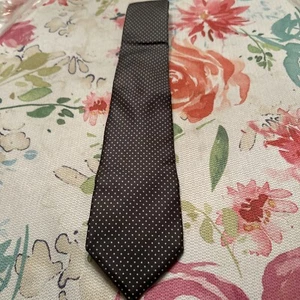 Vintage Wembley Silks Grey White Dots Handmade Neck Tie Silk - Picture 1 of 8