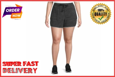 Pantalones Cortos Athletic Works Para Mujer Talla Grande Atletismo Talla 1X Forro Negro/Gris --A1 Foto 1 de 4