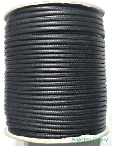 Gewachste Baumwollschnur Baumwolle Schmuckband Kordel (Größe/Länge wählbar(BLACK - Bild 1 von 6
