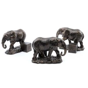Juego de 3 figuras de elefante pies para orinal adornos elevadores de plantas de jardín de poliresina - Imagen 1 de 2