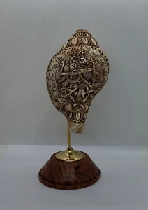 Hand carved Tibetan Conch Shell Tantrick Chitipati ritual conch shell object, CL - Picture 1 of 7