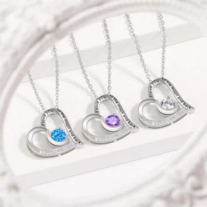 Love Necklace With Rhinestones And Letters Fashion Personality Heart-shaped Neck - Picture 1 of 7