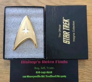 Insegna Comando Flotta Stellare Star Trek Franklin 1992 Argento Sterling Mint .925 - Foto 1 di 4
