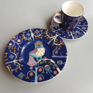 Taika iittala Finnland Vogel Keramik Demitasse Kaffeetasse Untertasse Kuchenteller Nordic - Bild 1 von 15